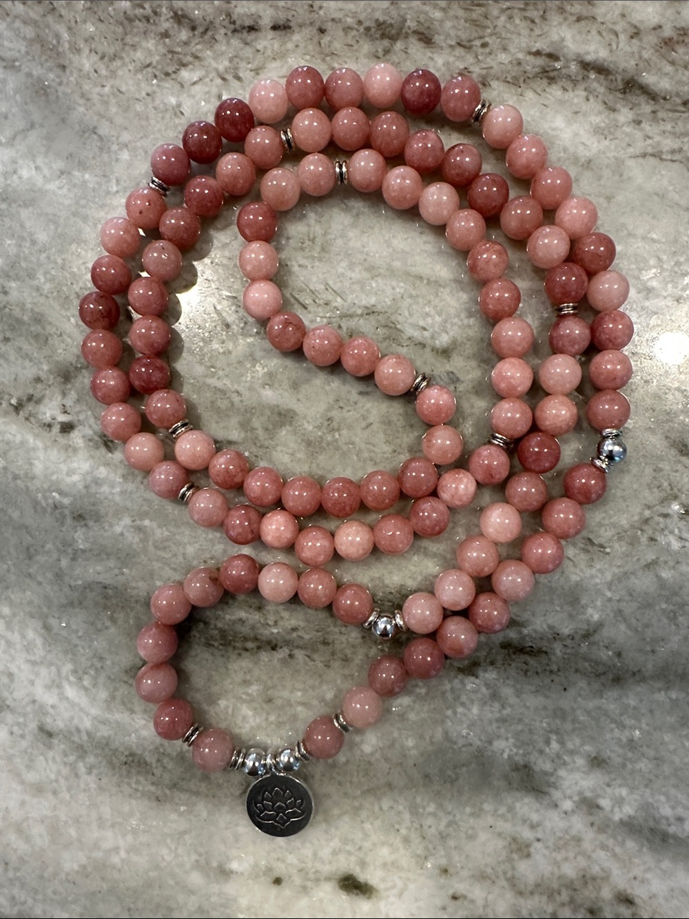 Reiki Infused Sunstone Mala Beads Wrap Bracelet Necklace Meditation Yoga